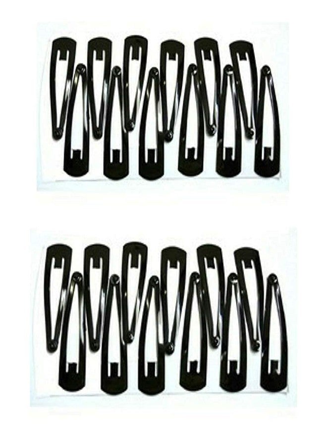 DIAN Shine & Matte Black Metal Pack of 24 Tic-Tac Pins, Korean style Tik Tak Hair Pins, Triangular Hair Clip, Snap Pin, Hair Accessories for Women, Teens and Girl - Image 1
