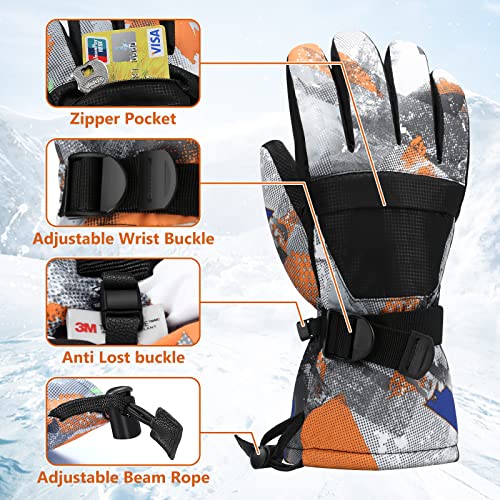 Odtmger Ski Gloves, Warmest Waterproof and Breathable Snow Gloves for Cold Weather, Fits Both Men & Women,for Parent Child Kids Outdoor - Image 2
