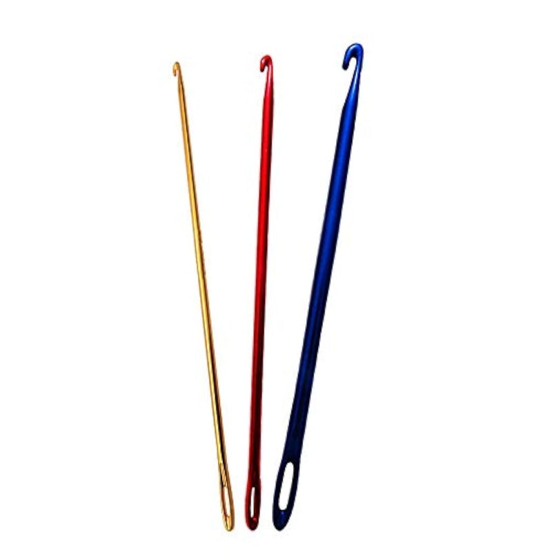Zuoyou 3PCS Aluminum Tunisian Afghan Crochet Hook DIY Knitting Needles Tool with an Eye 2.75/4/6mm - Image 1