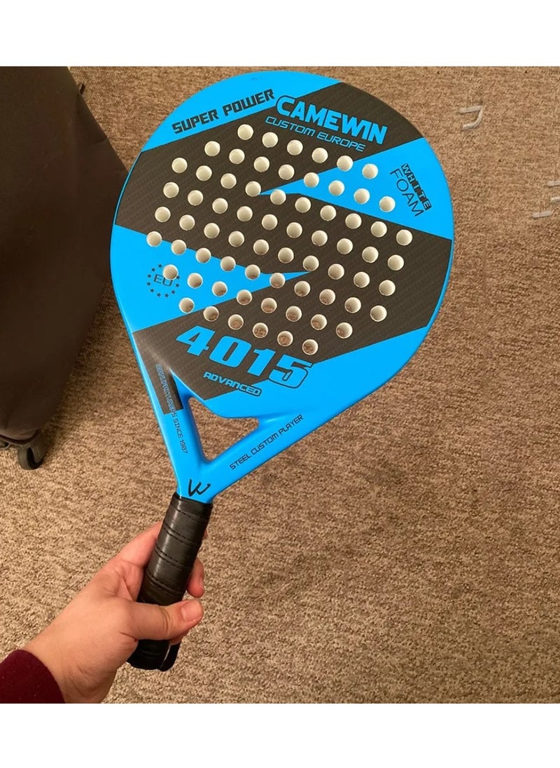 CAMEWIN - Padel Tennis Racket Carbon Fiber Pop Paddle Tennis Racquets Professional Beach Padel Racket with Cover Bag - Blue Black - Image 1