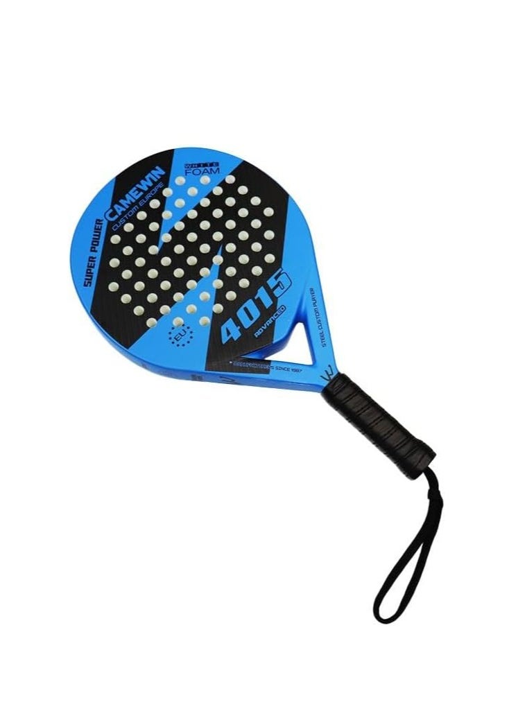 CAMEWIN - Padel Tennis Racket Carbon Fiber Pop Paddle Tennis Racquets Professional Beach Padel Racket with Cover Bag - Blue Black - Image 1