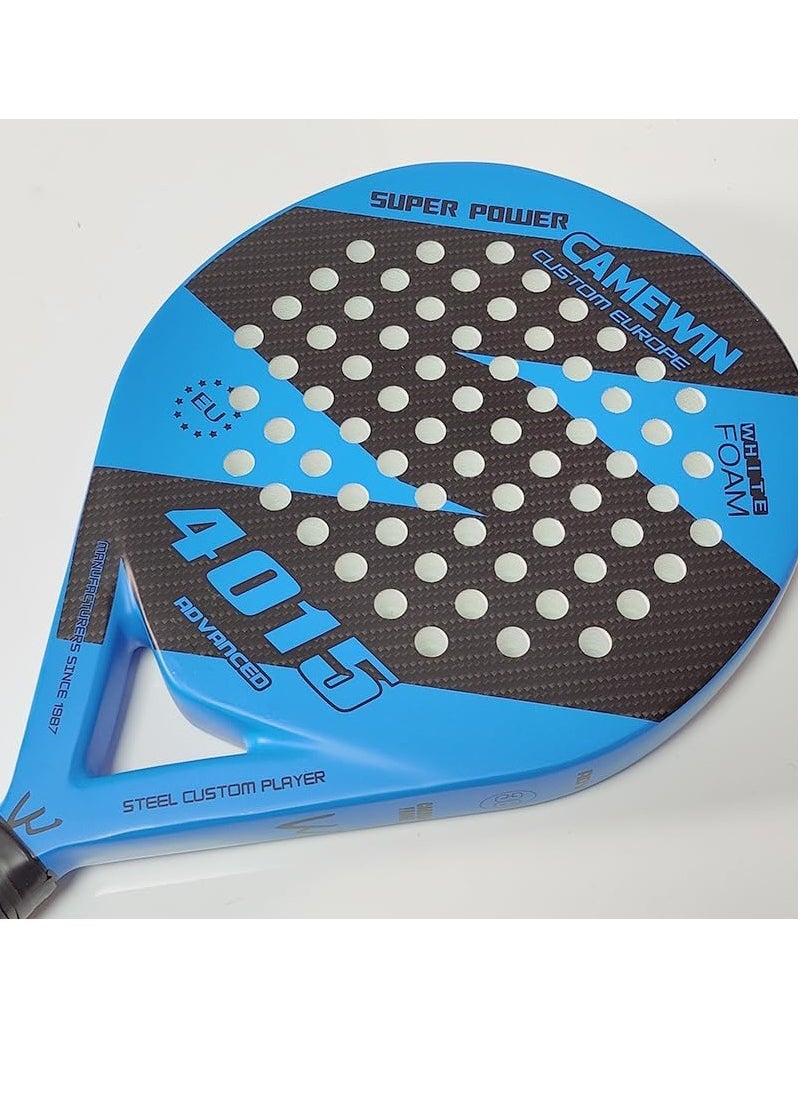 CAMEWIN - Padel Tennis Racket Carbon Fiber Pop Paddle Tennis Racquets Professional Beach Padel Racket with Cover Bag - Blue Black - Image 1