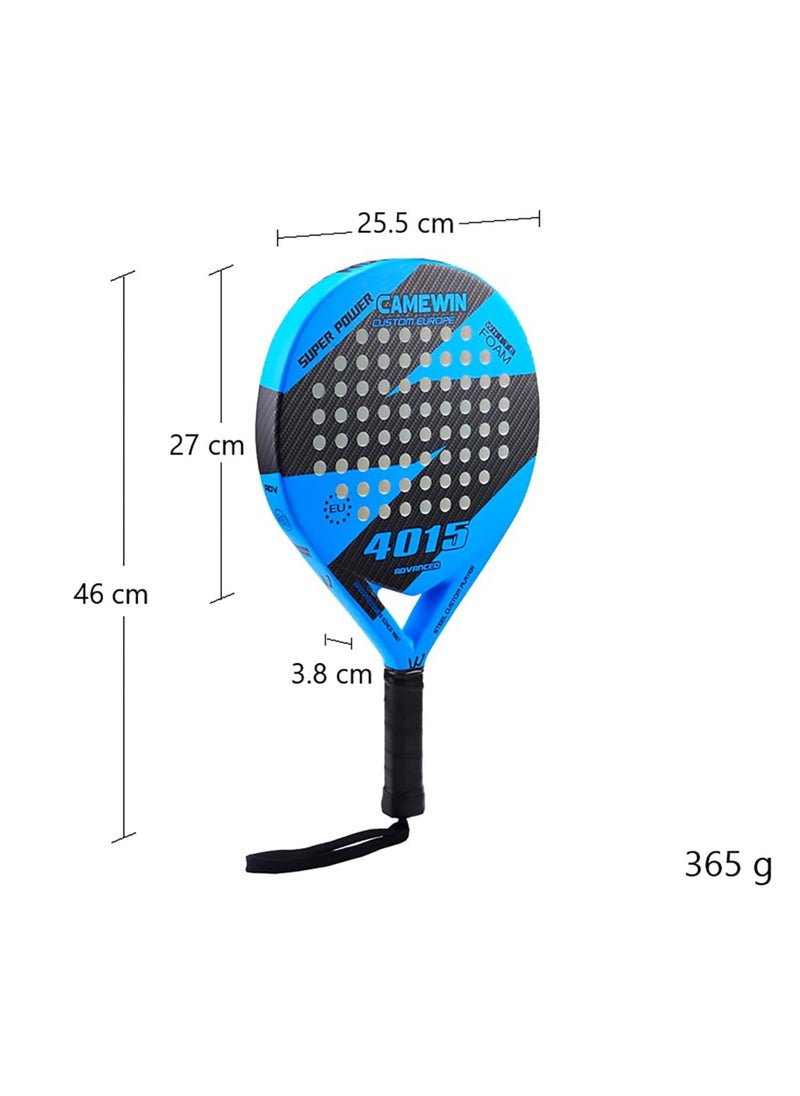 CAMEWIN - Padel Tennis Racket Carbon Fiber Pop Paddle Tennis Racquets Professional Beach Padel Racket with Cover Bag - Blue Black - Image 1