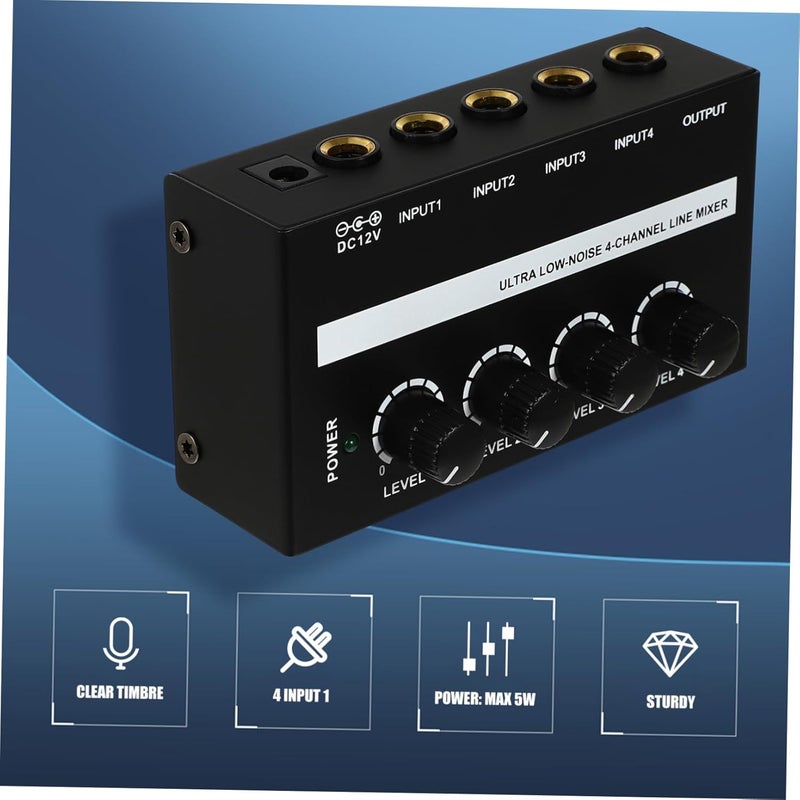 قناة ليفيمولو ميني خلاط صوتي خلاط صوتي محمول XLR منخفض الضوضاء مادة ABS حديدية قابس أمريكي - Image 4