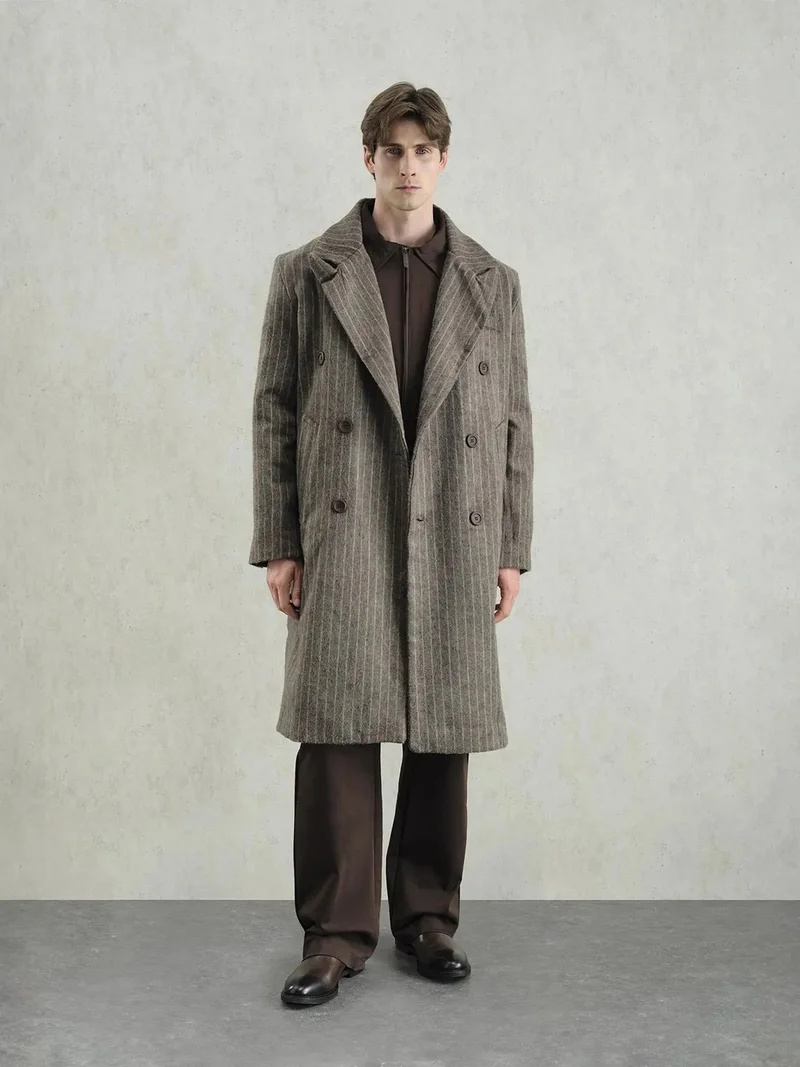 جيستو GIESTO Textured Buttoned Striped Jacket