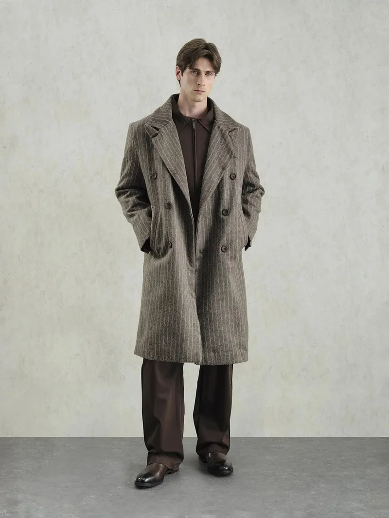 جيستو GIESTO Textured Buttoned Striped Jacket