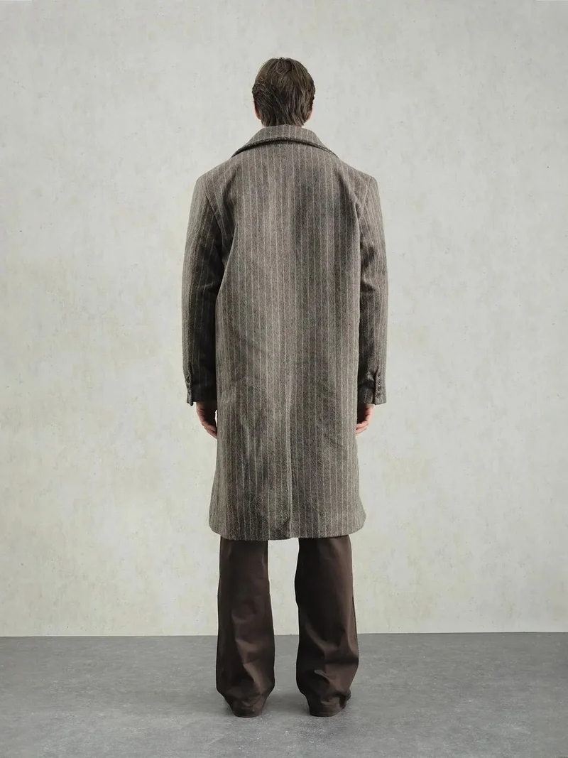 Giesto Beaver Brown GIESTO Textured Buttoned Striped Jacket for Men | Best Price UAE