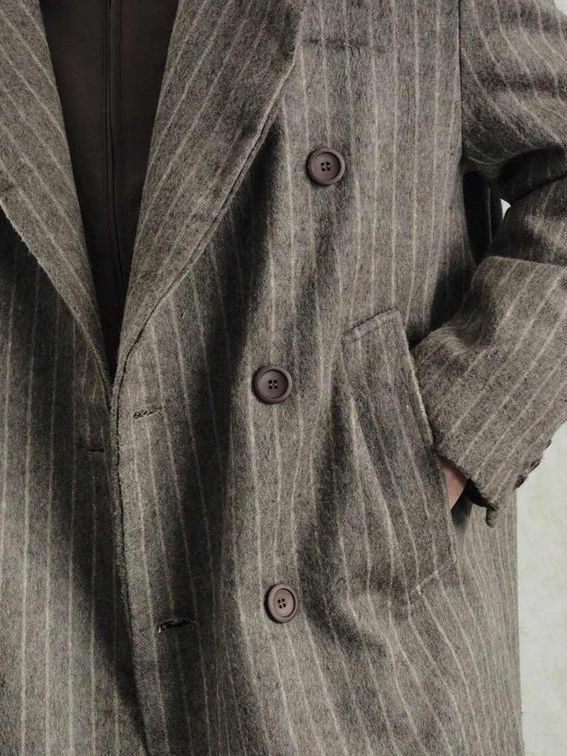 Giesto Beaver Brown GIESTO Textured Buttoned Striped Jacket for Men | Best Price UAE