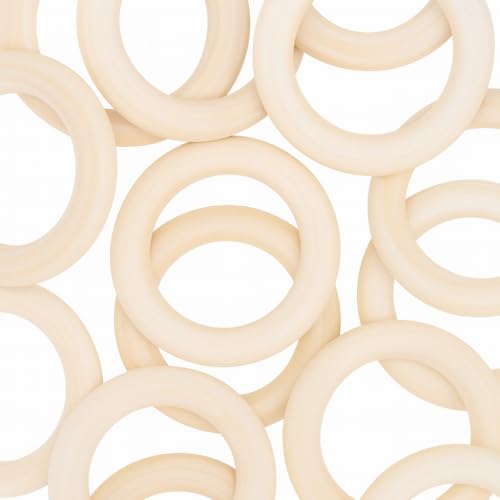 Mandala Crafts 25mm Wooden Rings Macrame Supplies – 100 Unfinished DIY Natural Wood Macrame Rings Circles for Crafts and Jewelry Making - Image 4