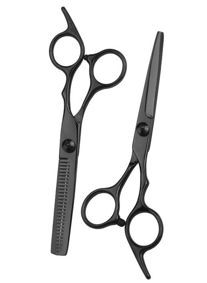 Generic Professional Hair Scissors Set, Barber Scissors and Thinning Shears, Ergonomic Blades, Hair Cutting Shears for Men, Women, Children and Pets (2 PCS)  - Image 1