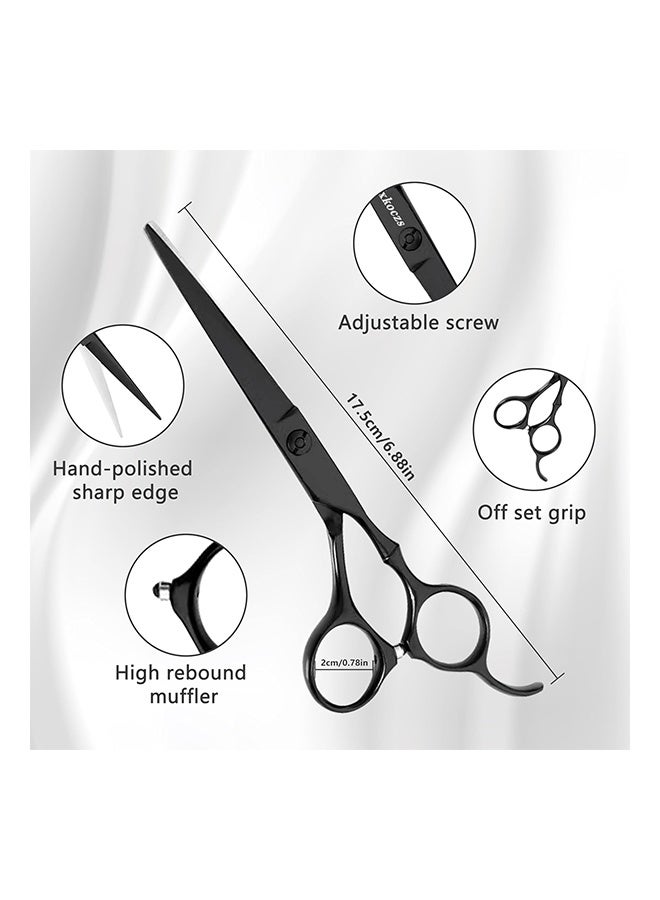 Generic Professional Hair Scissors Set, Barber Scissors and Thinning Shears, Ergonomic Blades, Hair Cutting Shears for Men, Women, Children and Pets (2 PCS)  - Image 3