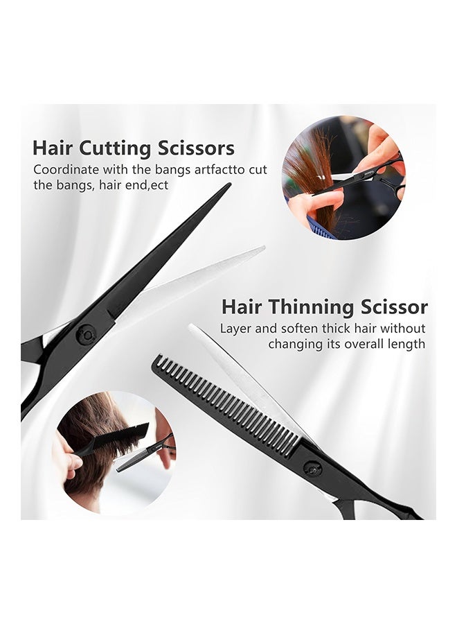 Generic Professional Hair Scissors Set, Barber Scissors and Thinning Shears, Ergonomic Blades, Hair Cutting Shears for Men, Women, Children and Pets (2 PCS)  - Image 5