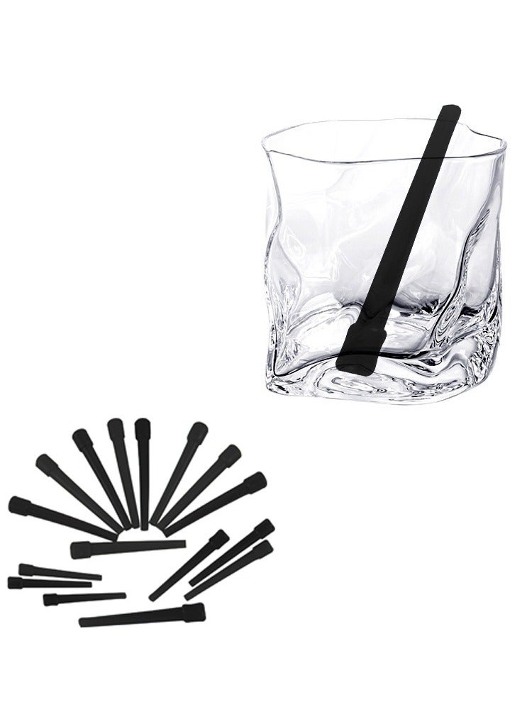 20 packs of extended plastic disposable suction nozzles and straws 9*1cm Black