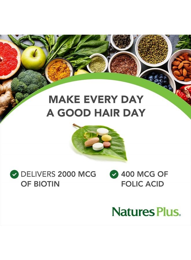 Nature's Plus NaturesPlus Ultra Hair, Sustained Release - Natural Hair Growth Supplement for Men & Women - 90 Vegetarian Tablets (45 Servings) - Image 2