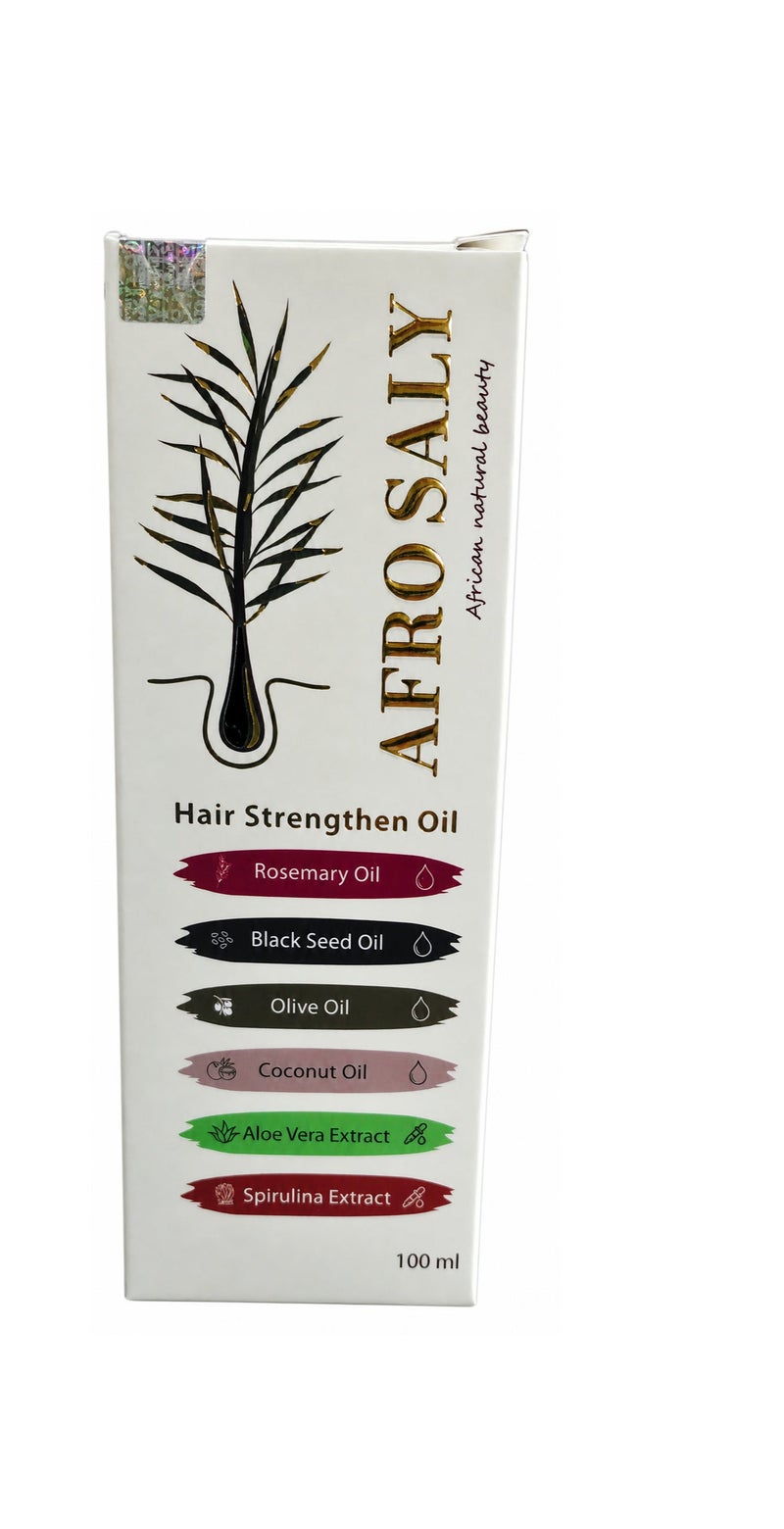 Afro Saly - Hair Strengthening and Lengthening Oil (100 ml) | Formulated with Rosemary, Black Seed, and natural Spirulina - Image 4