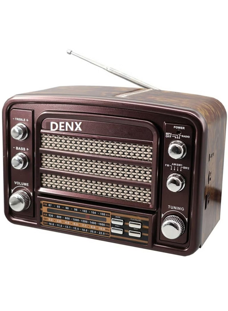 Denx Hi-Fi Radio, FM/AM ,USB/TF/BT Player, Rechargeable Battery  - Image 1
