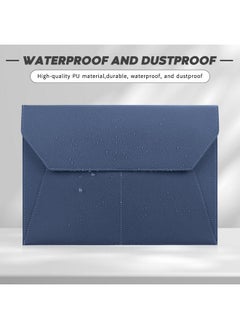 FYY File Folder Pu Leather A4 Document Holder File Organizer Filing Envelope Portfolio Case Tablet Sleeve With Magnetic Snap Closure & Front Pockets For Home School Office Stationery Navy  - Image 5