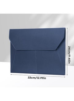 FYY File Folder Pu Leather A4 Document Holder File Organizer Filing Envelope Portfolio Case Tablet Sleeve With Magnetic Snap Closure & Front Pockets For Home School Office Stationery Navy  - Image 2