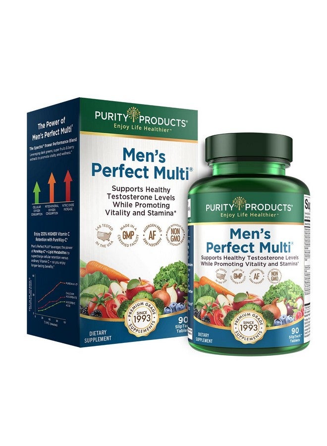 Purity Products Men's Perfect Multi from Vitamins, Minerals and Phytonutrients - Promotes Energy, Vitality and Stamina - Easy to Swallow - 90 Tablets - Image 1