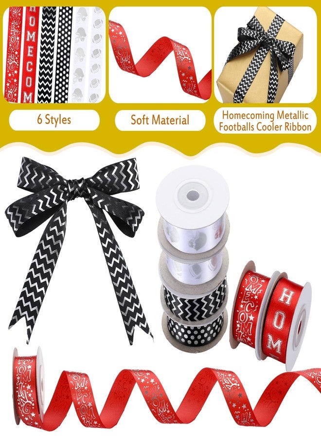 چوينت شريط أحمر وأسود من جونتي بطول 60 ياردة، مزين بنقشة زهور الأقحوان، وعرض 7/8 بوصة، مصنوع من قماش غروغرين بنقشة كرة القدم، مثالي لتغليف الهدايا، ولوازم حفلات العودة إلى الوطن، وهدايا حفلات كرة القدم، وزينة مشجعات الفرق الرياضية. - Image 3