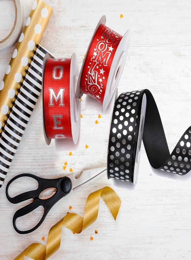 چوينت شريط أحمر وأسود من جونتي بطول 60 ياردة، مزين بنقشة زهور الأقحوان، وعرض 7/8 بوصة، مصنوع من قماش غروغرين بنقشة كرة القدم، مثالي لتغليف الهدايا، ولوازم حفلات العودة إلى الوطن، وهدايا حفلات كرة القدم، وزينة مشجعات الفرق الرياضية. - Image 5