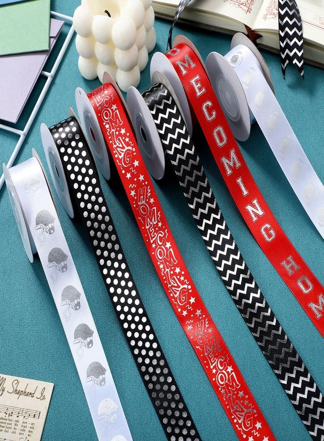 چوينت شريط أحمر وأسود من جونتي بطول 60 ياردة، مزين بنقشة زهور الأقحوان، وعرض 7/8 بوصة، مصنوع من قماش غروغرين بنقشة كرة القدم، مثالي لتغليف الهدايا، ولوازم حفلات العودة إلى الوطن، وهدايا حفلات كرة القدم، وزينة مشجعات الفرق الرياضية. - Image 4