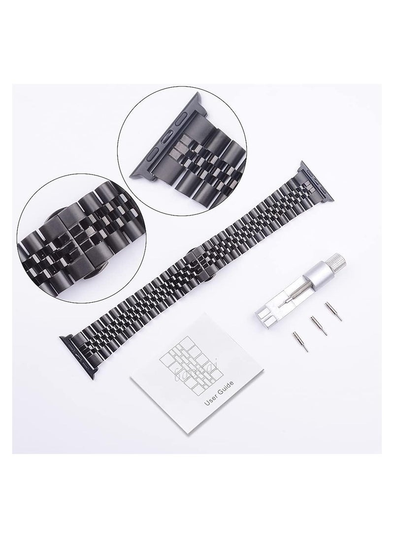 ELTRAZONE Compatible with Apple Watch Band Series 5 44mm 42mm, Stainless Steel iWatch Band with Butterfly Folding Clasp for iWatch Band Series 5/4/3/2/1 - Image 4