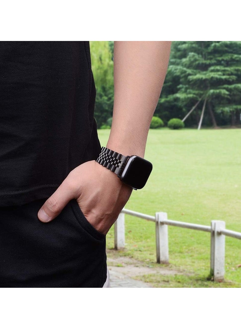 ELTRAZONE Compatible with Apple Watch Band Series 5 44mm 42mm, Stainless Steel iWatch Band with Butterfly Folding Clasp for iWatch Band Series 5/4/3/2/1 - Image 3