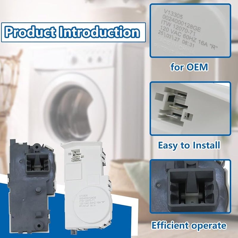 استبدال قفل باب غسالة GE WH01X29528 متوافق مع GFW510SCV0WW - Image 5