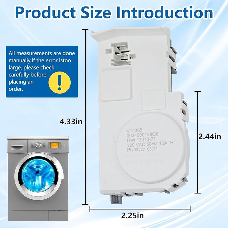 استبدال قفل باب غسالة GE WH01X29528 متوافق مع GFW510SCV0WW - Image 3