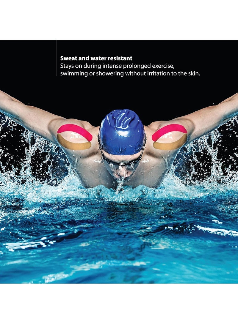 GoodTool 2 Pcs Kinesiology Tape Waterproof, Breathable Sports Tape Sports Tape Muscle Tape for Reduce Muscle Pain Ease Joints Inflammation Better Blood Flow for Knee Shoulder and Elbow - Image 2