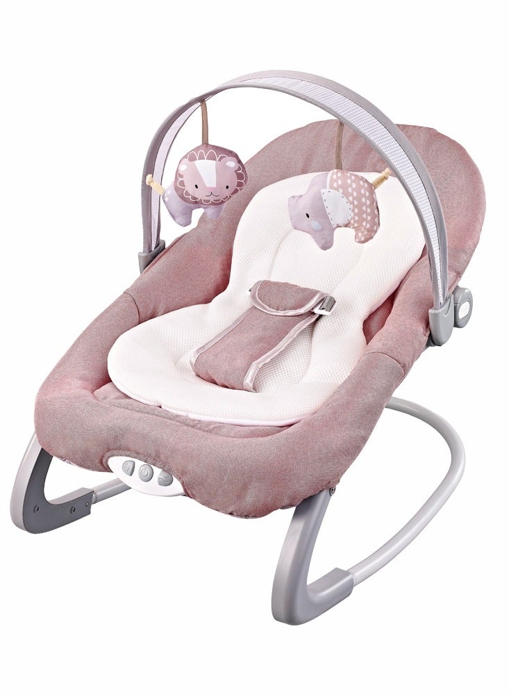 Factory Price Baby Bouncer With Removable Toys, Soothing Music and Vibrations - Light Brown  - Image 1