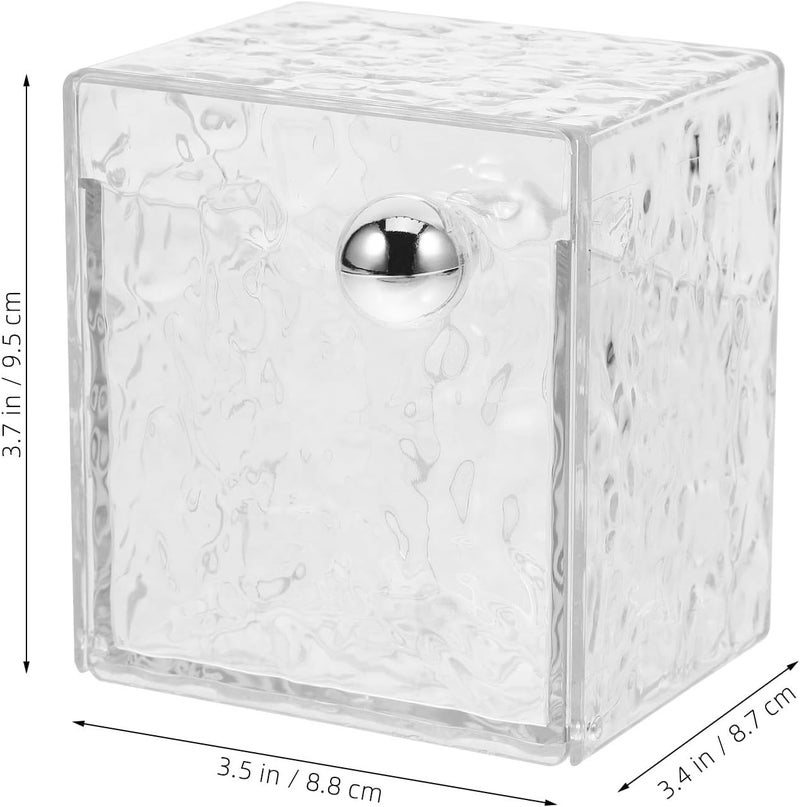 Wall-mounted Makeup Cotton Pad Holder and Cotton Swab Dispenser Storage Box with Flip Cover, Space-saving Bathroom Organizer for Home Vanity - Image 2