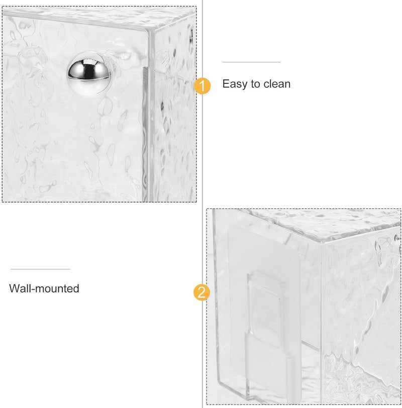 Wall-mounted Makeup Cotton Pad Holder and Cotton Swab Dispenser Storage Box with Flip Cover, Space-saving Bathroom Organizer for Home Vanity - Image 3