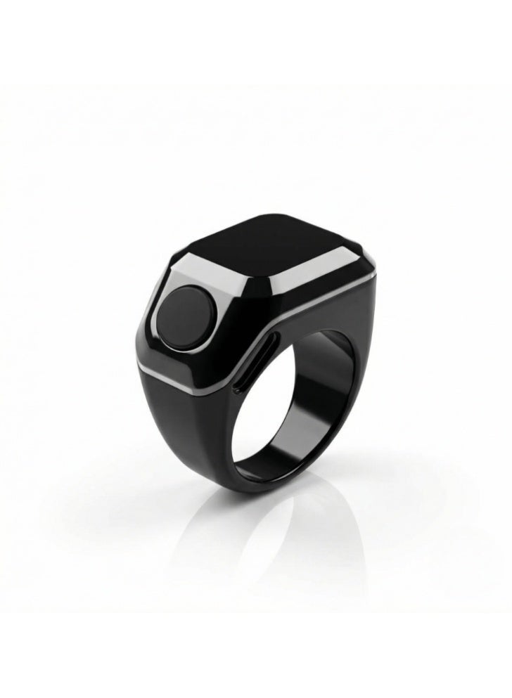 BSTWSH 18mm Zikr Ring Smart Ring with Vibration Reminder Tasbih Counter and Bluetooth Connection for Exclusive by App and 5 Daily Prayer Reminders ARABIC - Image 3
