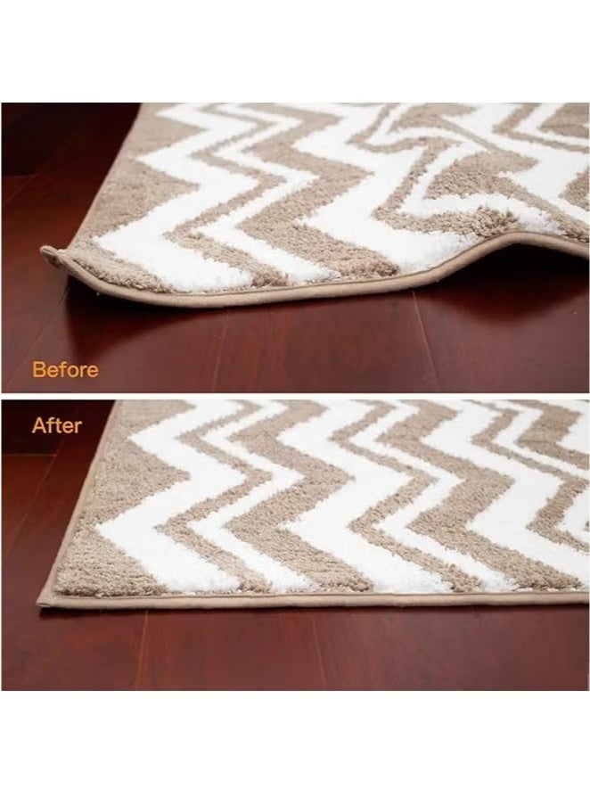 Carpet Stickers (4 Pcs), Anti Slip Rug Holder Reusable Washable Rug Stickers for Area Rugs, Dual Sided Adhesive Rug Stopper Keep Corners Flat (Black)  - Image 5