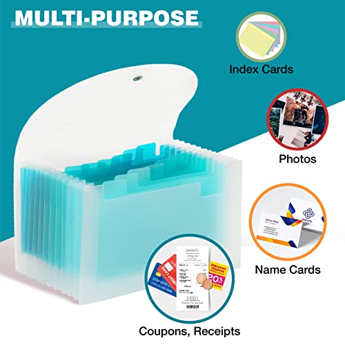 H4D Coupon Receipt Holder, 13 Pocket Accordion File Organizer, 7x4.5 Inches, Teal - Image 4