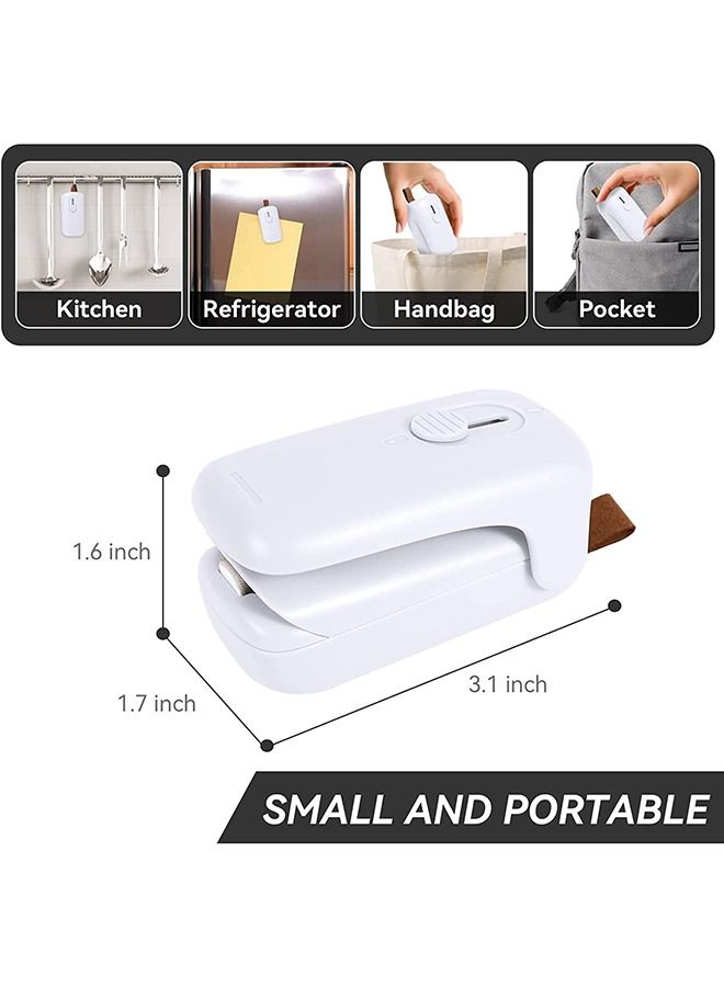 Arabest Mini Bag Sealer, Handheld Thermal Vacuum Sealer, 2 in 1 Heat Sealer and Lanyard Cutter, Portable Bag Resealer for Plastic Bag Food Storage Snack Freshness (White)  - Image 3