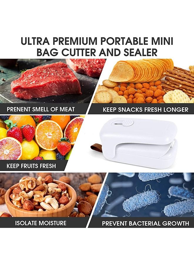 Arabest Mini Bag Sealer, Handheld Thermal Vacuum Sealer, 2 in 1 Heat Sealer and Lanyard Cutter, Portable Bag Resealer for Plastic Bag Food Storage Snack Freshness (White)  - Image 5