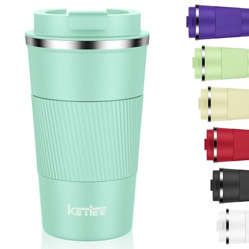KETIEE 12oz Coffee Mug: Vacuum Insulated Coffee Cup with Leakproof Lid, Travel Coffee Mug Stainless Steel Double Walled Reusable Coffee Cup for Hot and Cold Water Coffee - Image 1