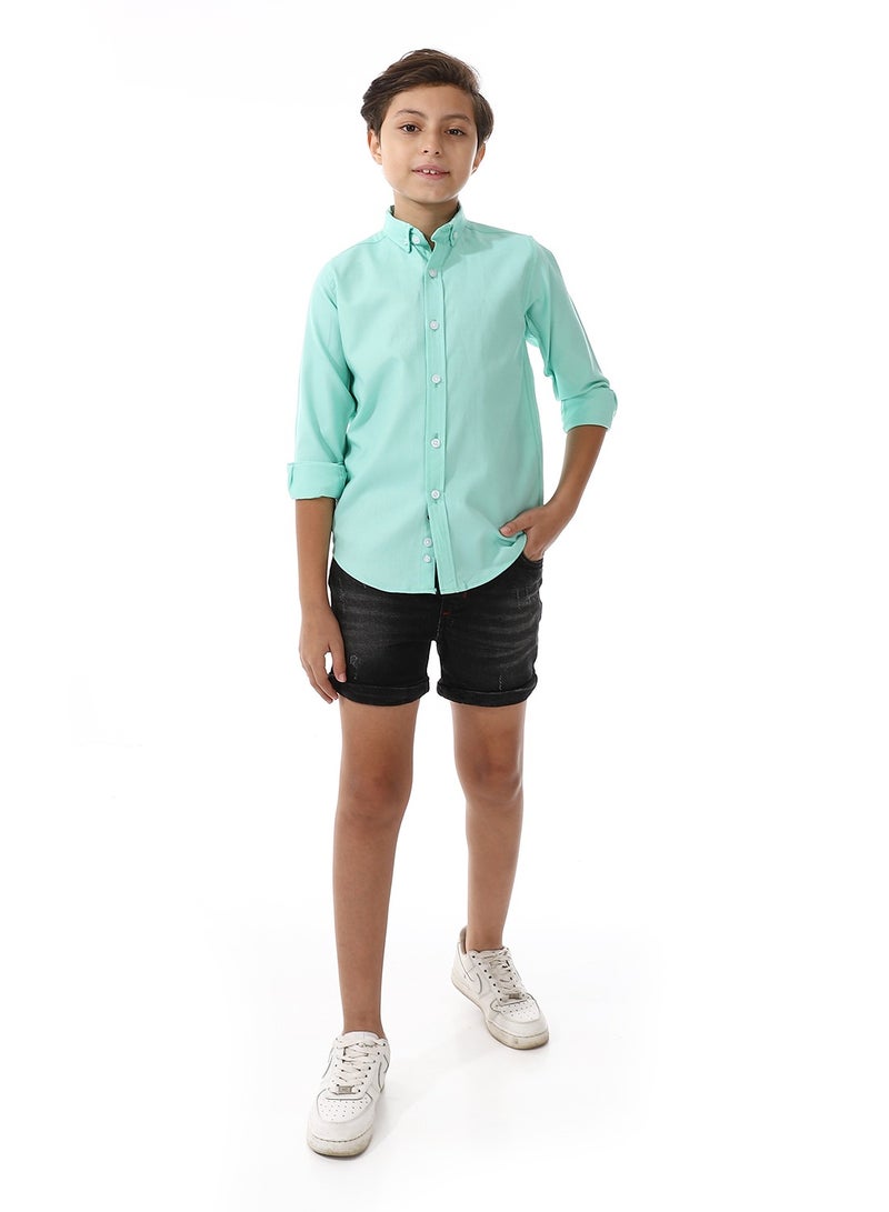 Andora Elastic Waist Boys Cotton Denim Short - Black - Image 5