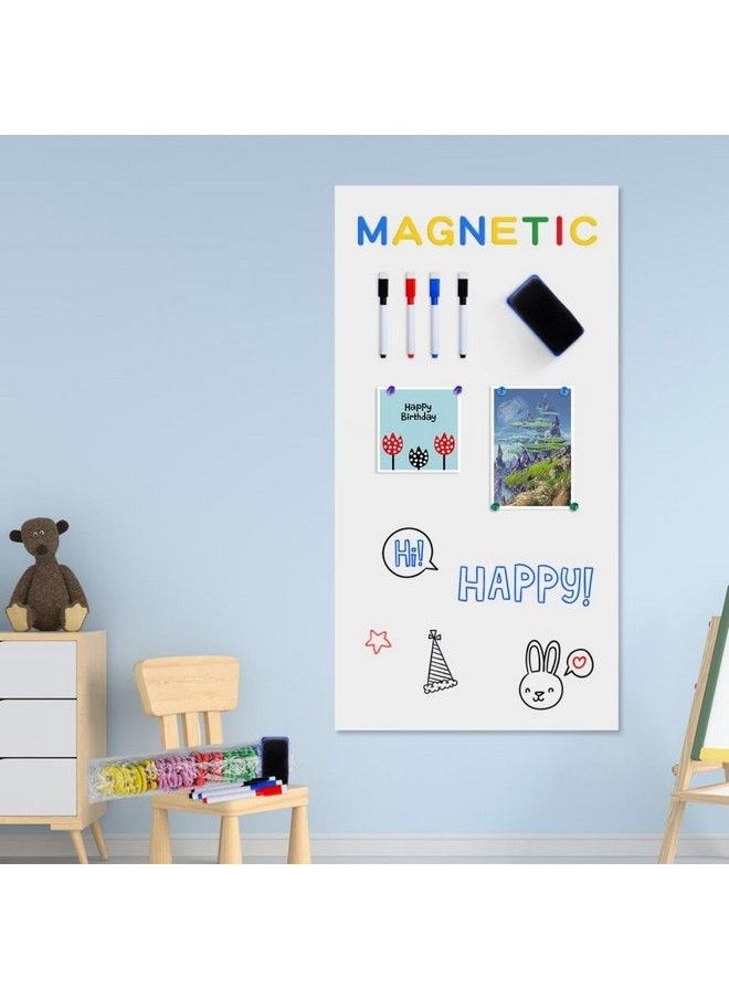 Board2by - Magnetic Whiteboard Contact Paper 40 X 17.3 Inch Self Adhesive Dry Erase Sticker For Wall Removable White Board Wallpaper Roll With 42 Magnetic Letters For Kids Classroom Office - Image 1