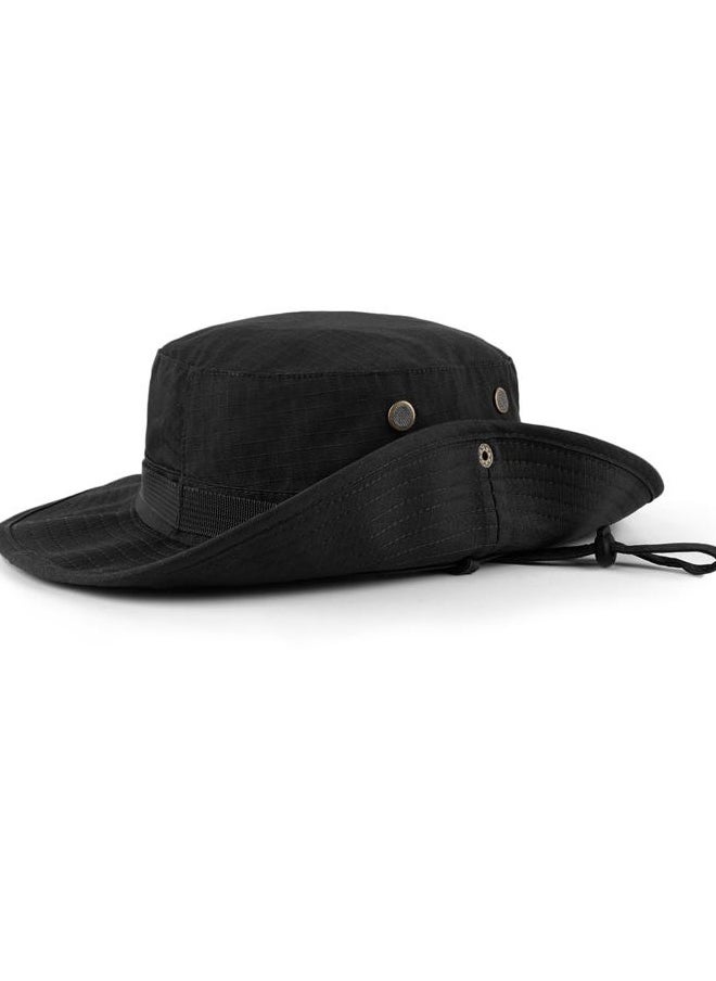 Zylioo XXL Breathable Boonie Hats,Adjustable Travel Sun Hats for Hiking Camping Safari,Oversized Lightweight Fishing Hat Black  - Image 2
