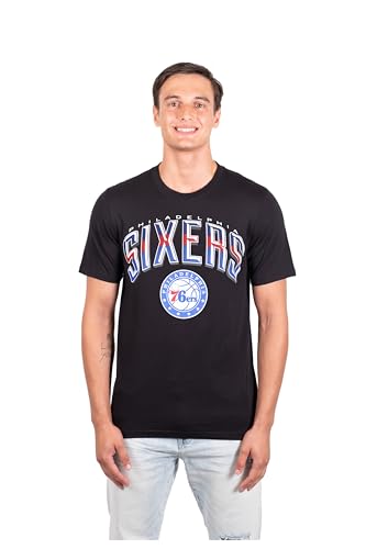 Ultra Game NBA Official Mens Super Soft Supreme TShirt Unisex Philadelphia 76ers Black Small - Image 3