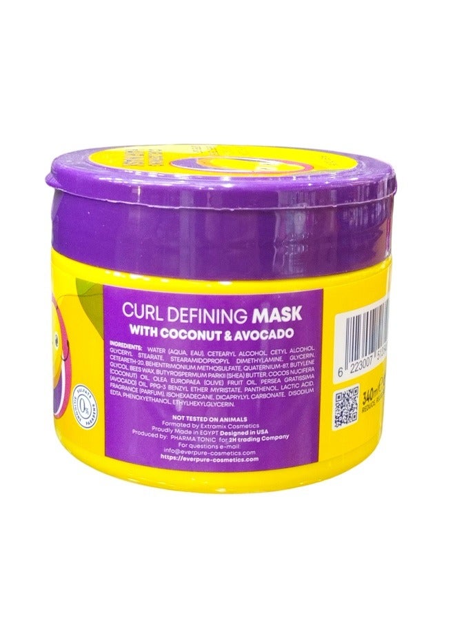 ever pure HAIR MASK CURL DEFINING WITH COCONUT & AVOCADO 340ML - Image 3