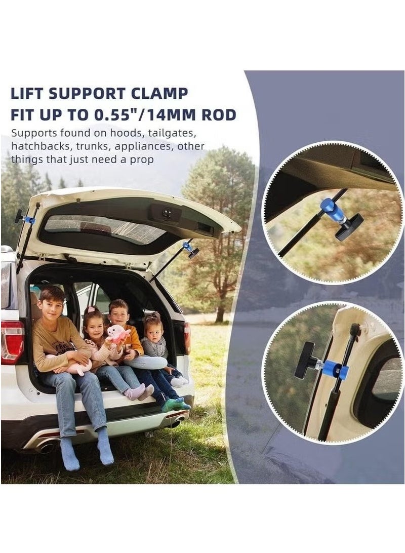 OMEVE 2PCS Car Hood Prop Struts Clamp, Hood Lift Clamp, Lift Support Clamp, 0.55 Inch Hood Lift Support Clip, for Car Rod Retaining Holder Tool, Portable Aluminum Alloy Anti (Silver) - Image 5