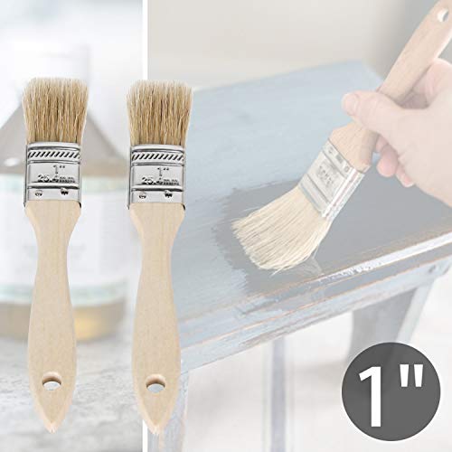 ETERNA 6Pack Household Chip Paint Brush 1inch 2inch 3inch Natural Bristles Wooden Handle Flat Brushes Set for Painting, Glue, Oil, Acrylic, Stain - Image 2