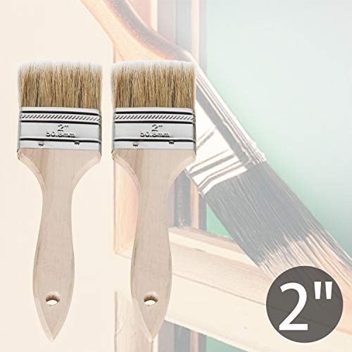 ETERNA 6Pack Household Chip Paint Brush 1inch 2inch 3inch Natural Bristles Wooden Handle Flat Brushes Set for Painting, Glue, Oil, Acrylic, Stain - Image 3