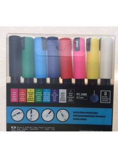 Uni Mitsubishi 8 Colour Set Posca Water-Based Paint Markers Extra Fine 1MR  - Image 2