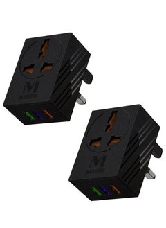 MARVERS Marvers MS TC3112 International Universal Travel Adaptor 3 USB Ports With 6A Quick Charging Black  - Image 1